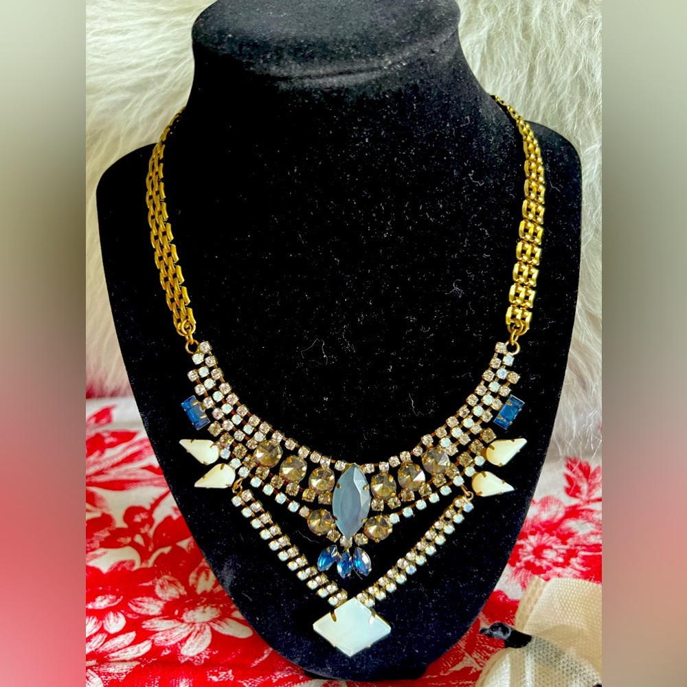 Set of stones necklace and earrings from Maria Filo in Rio de Janeiro, Brazil.